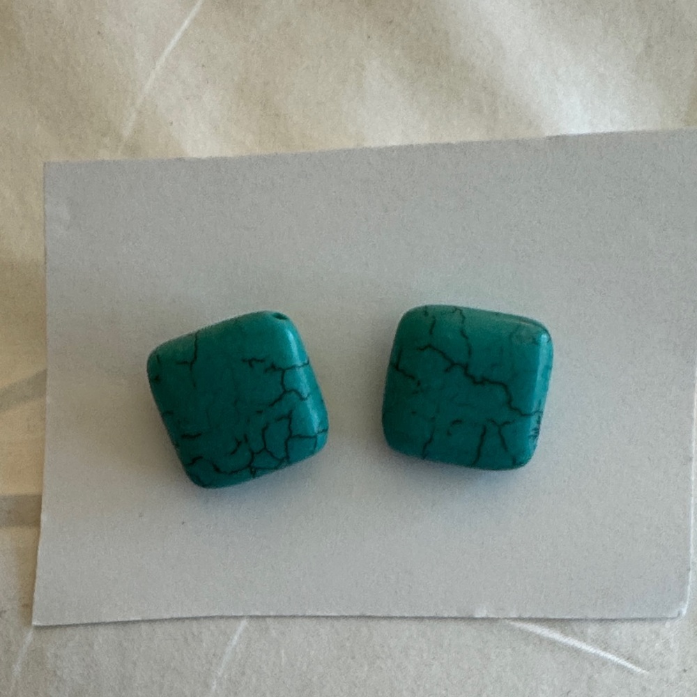 Turquoise Square Stud Earrings